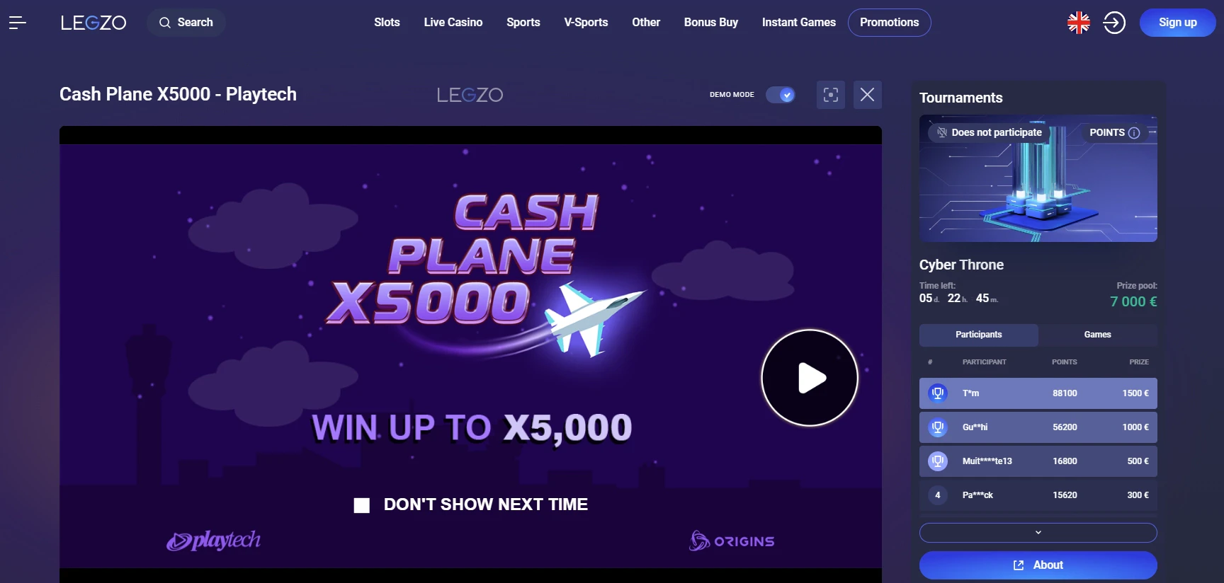 Legzo Cash Plane x5000