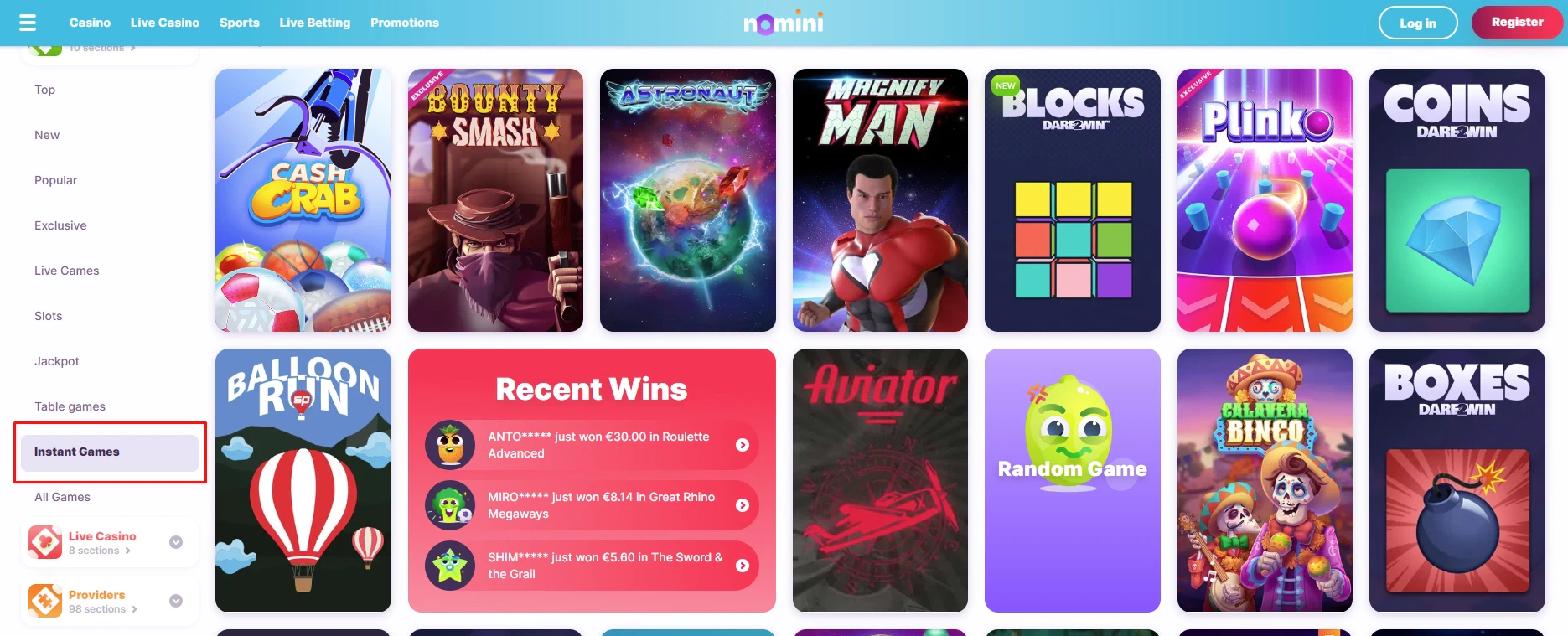Nomini Instant Games