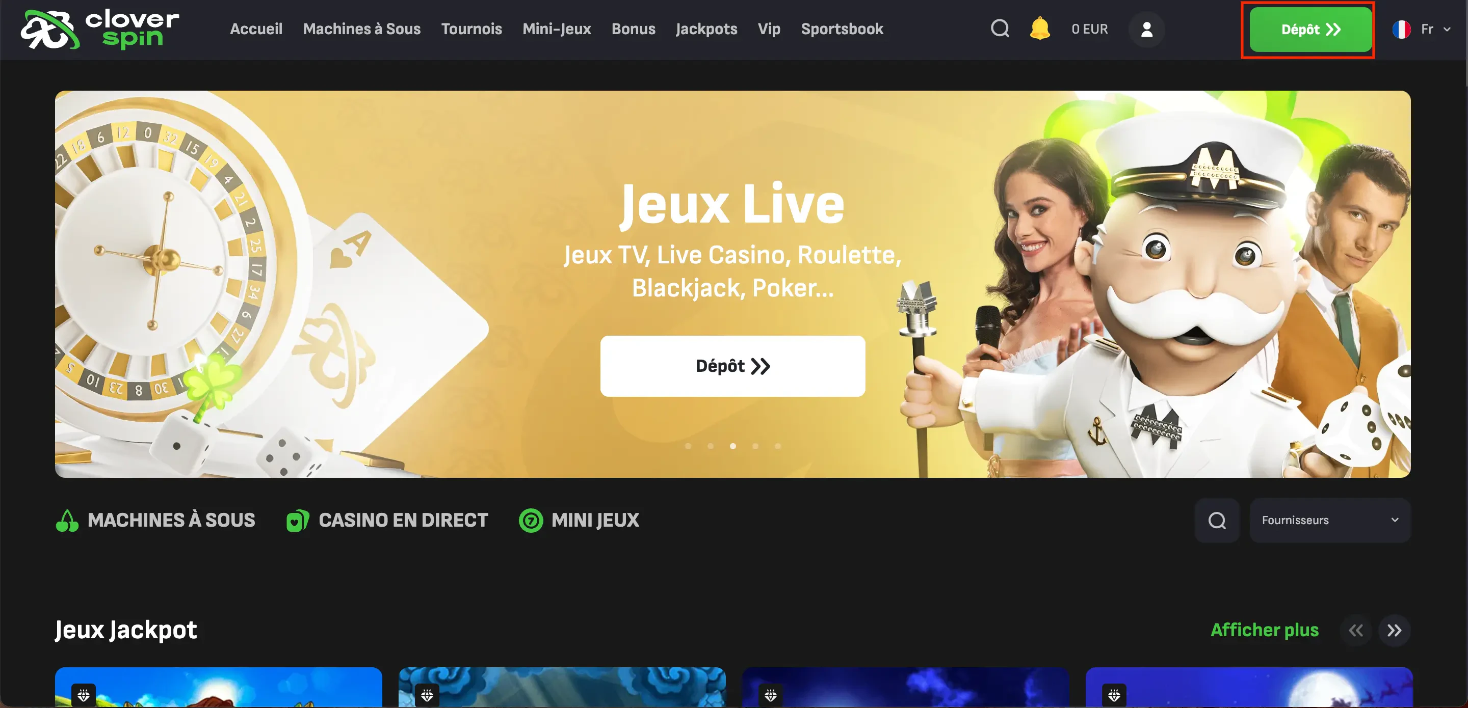 dépôt cloverspin