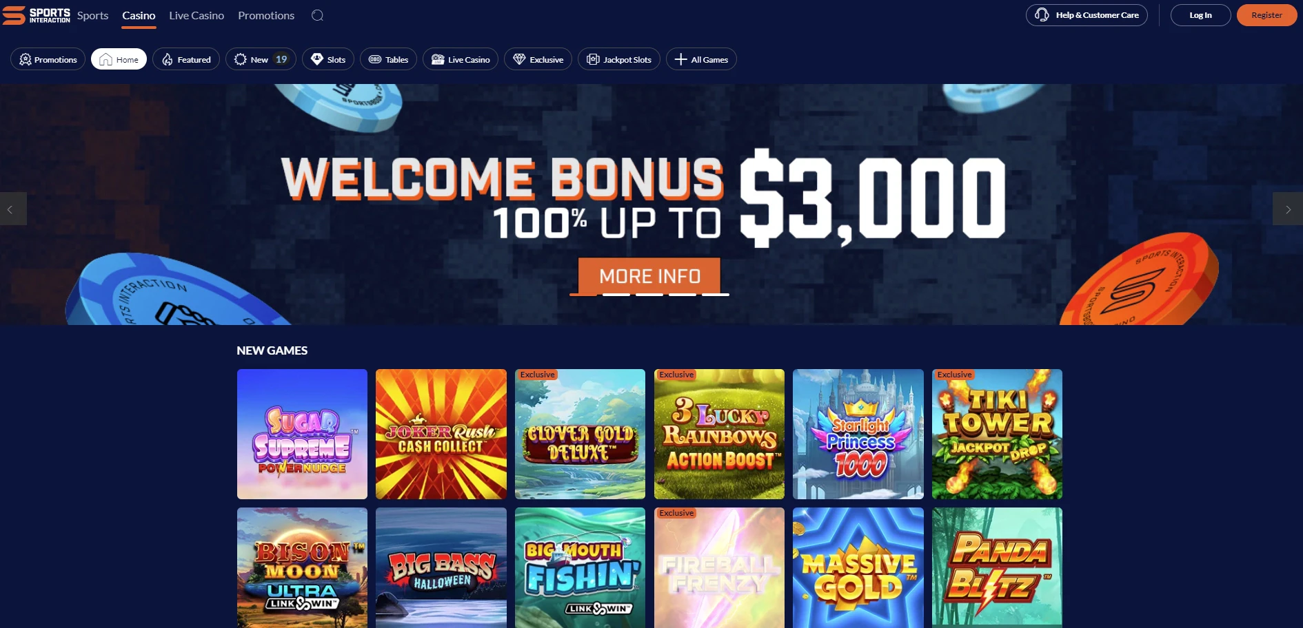 SIA Casino Home Page