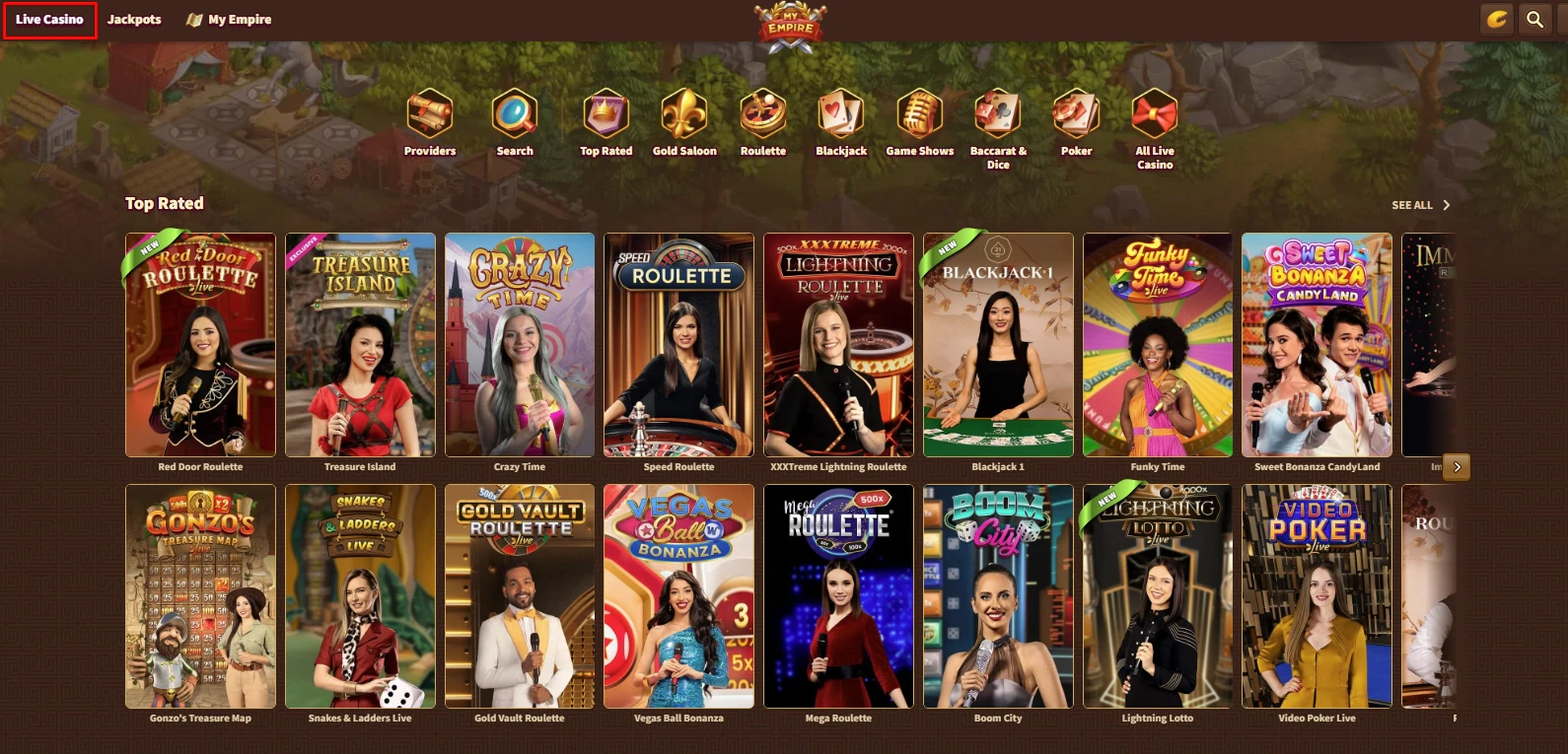 MyEmpire Casino Live Casino