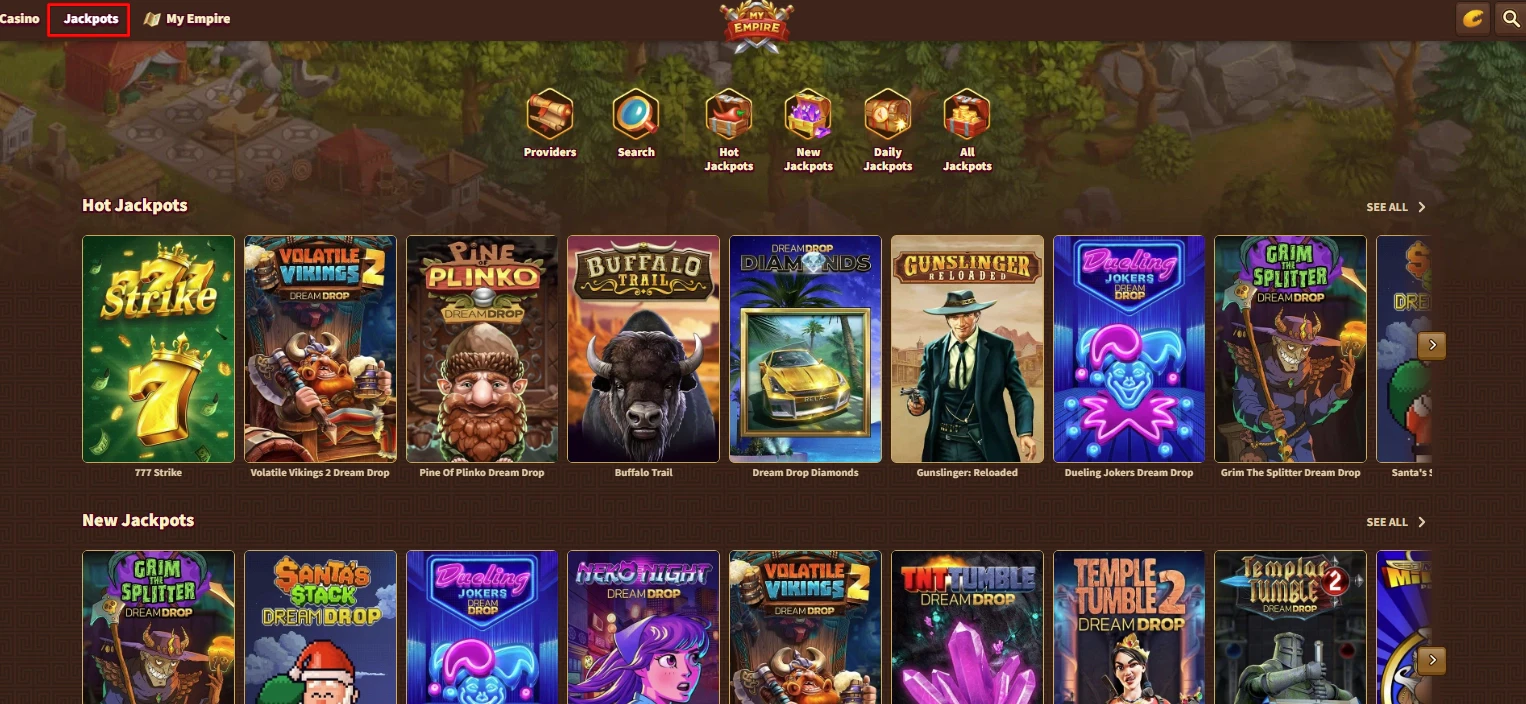 MyEmpire Casino Jackpot Games