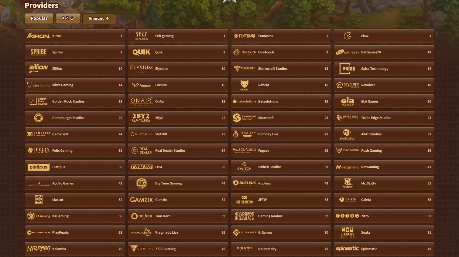 MyEmpire Casino Software Providers