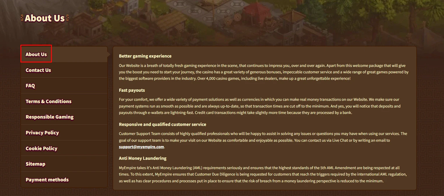 MyEmpire Casino About Us