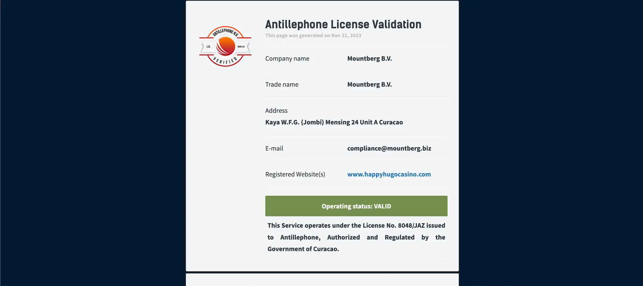 licence happy hugo