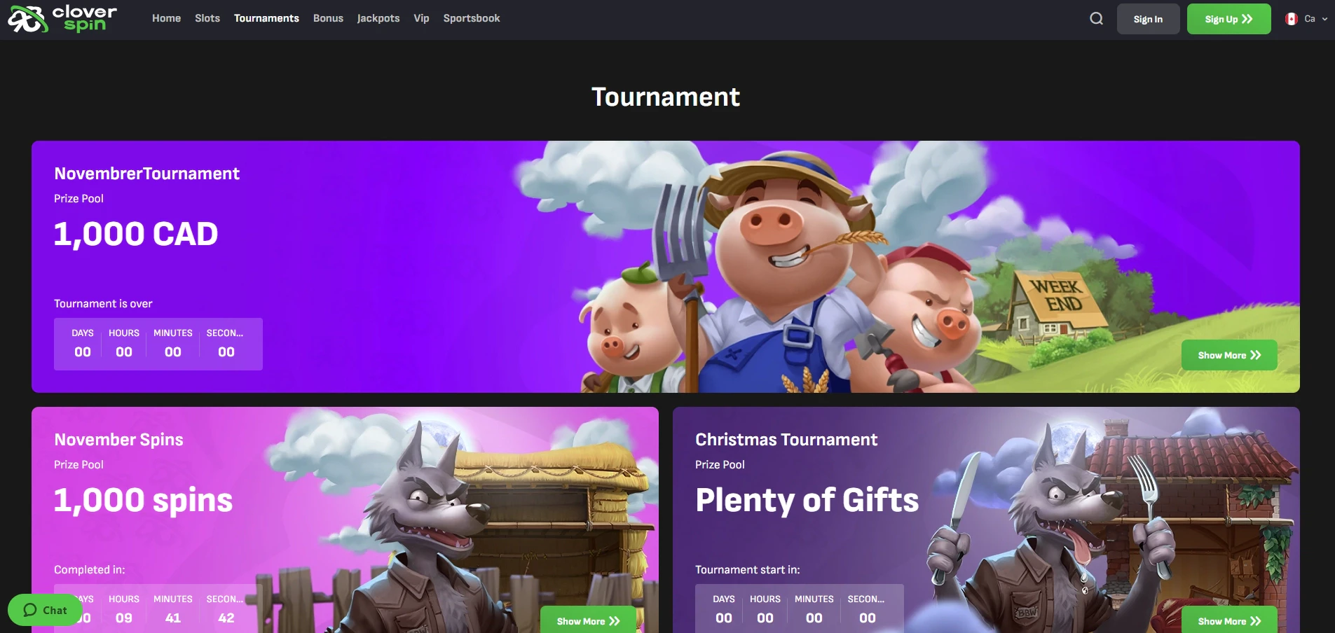 Cloverspin Tournaments