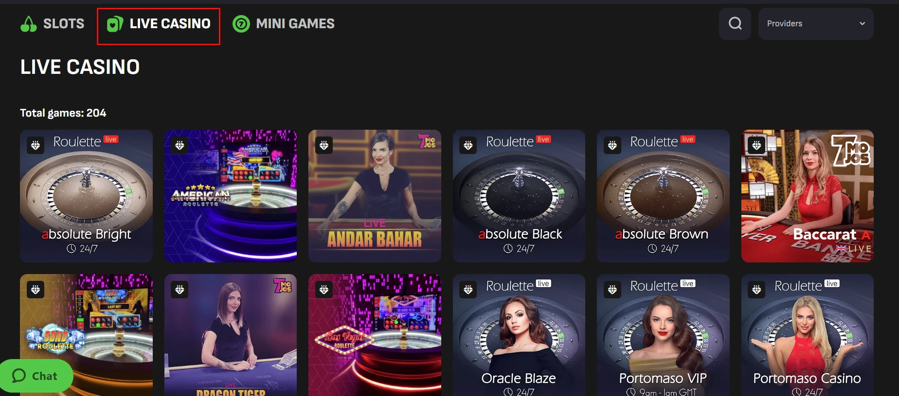 Cloverspin Live Casino