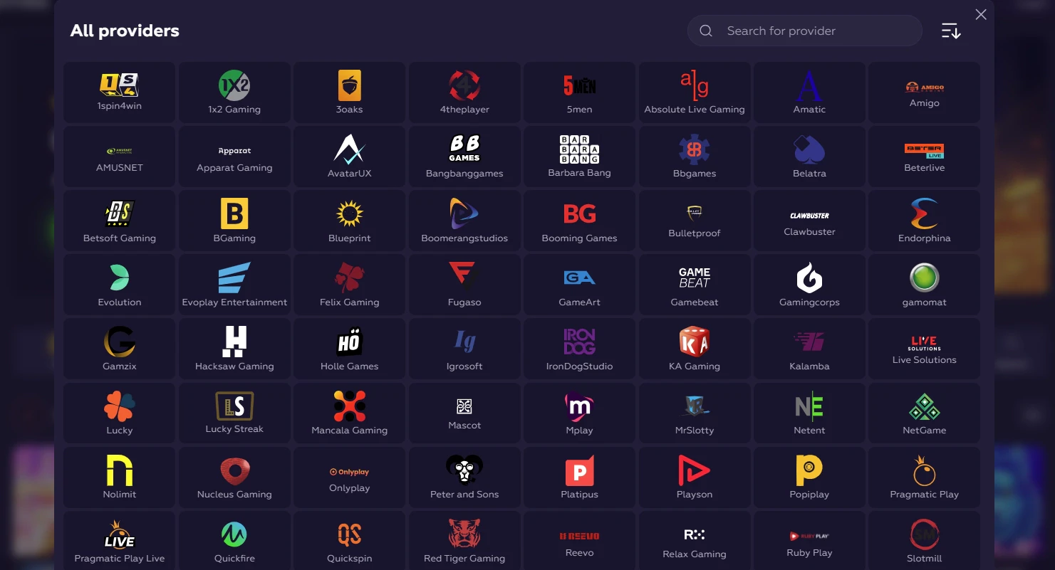Playfina software providers