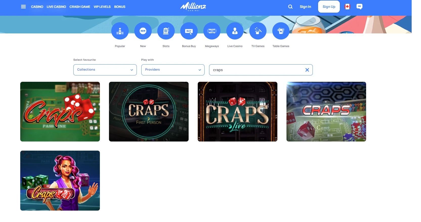 Millionz Craps