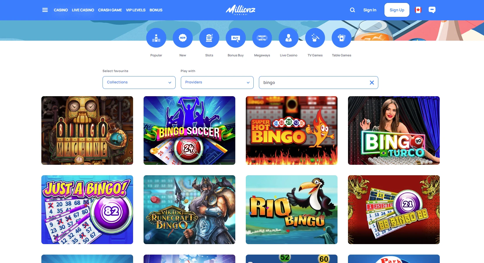 Millionz bingo games