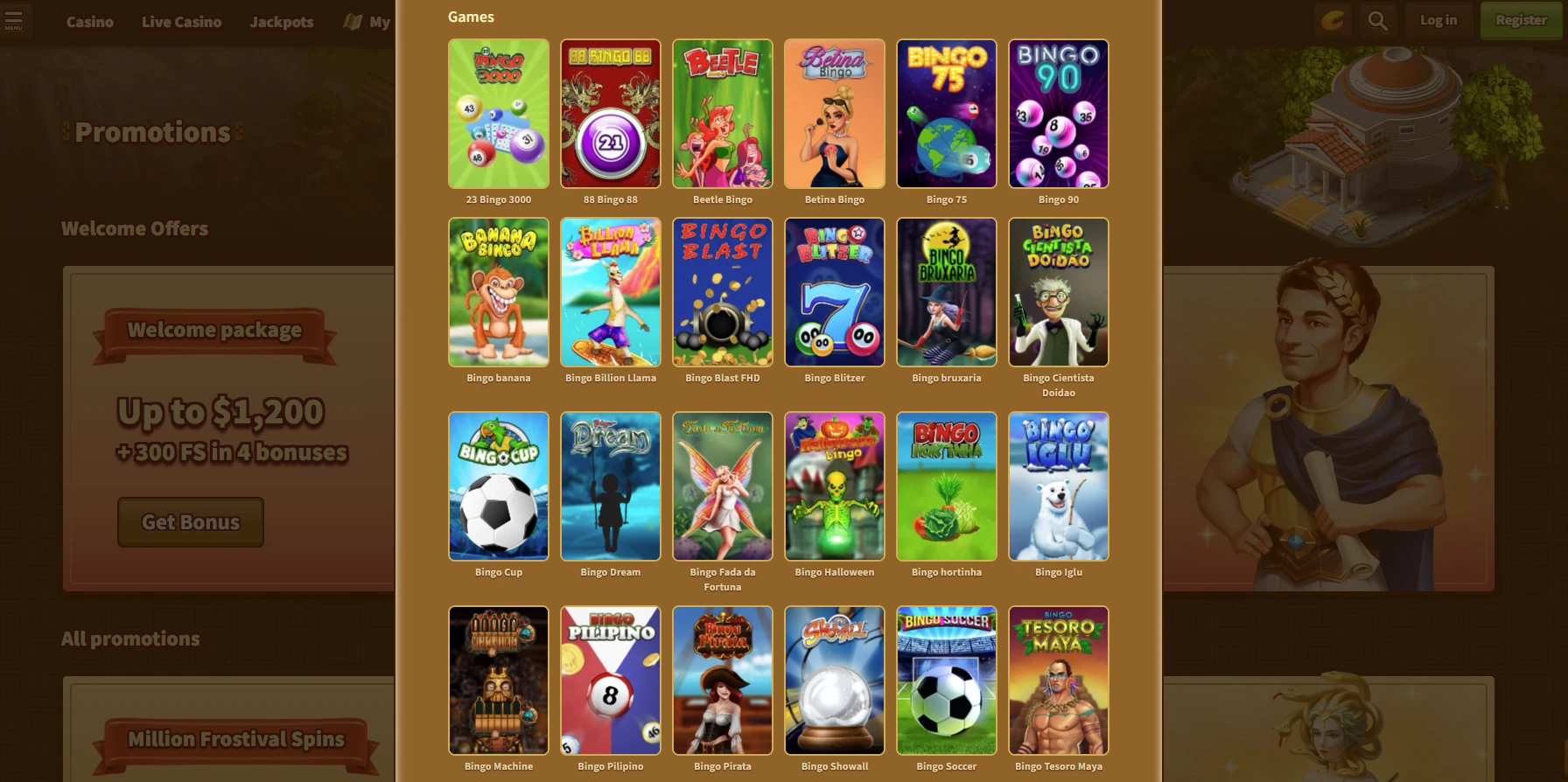 MyEmpire Casino Bingo games