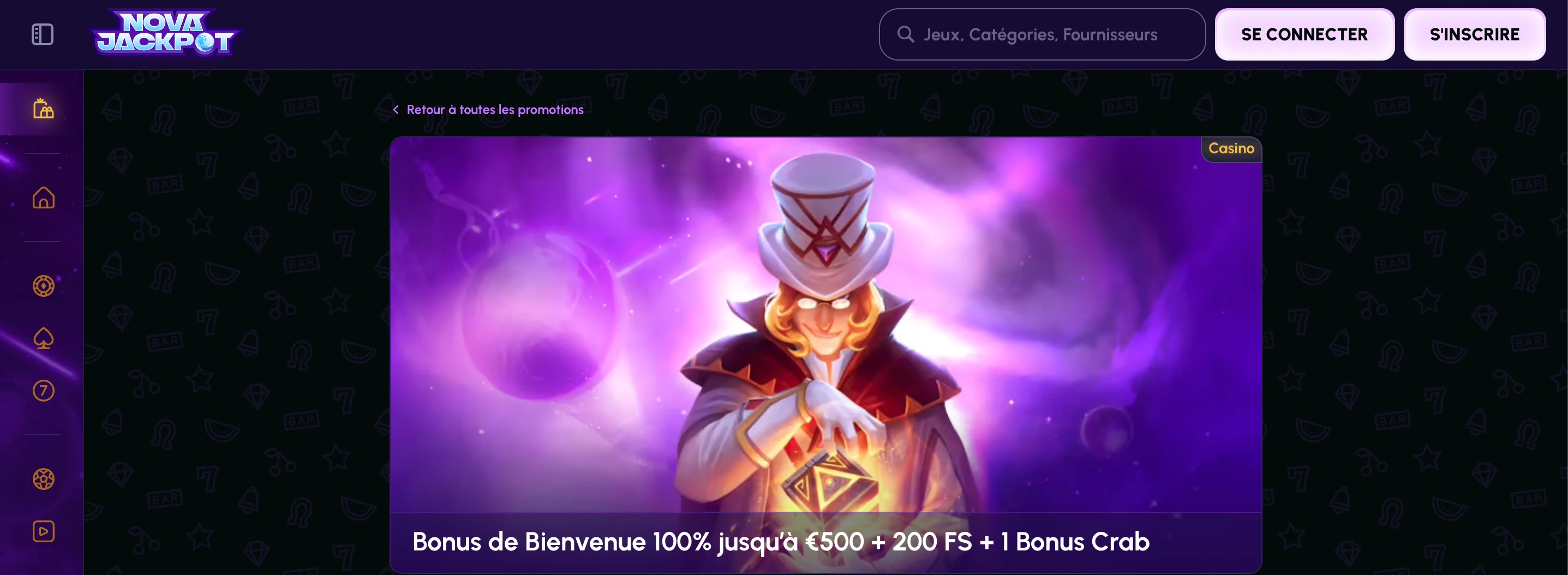 bonus de bienvenue novajackpot