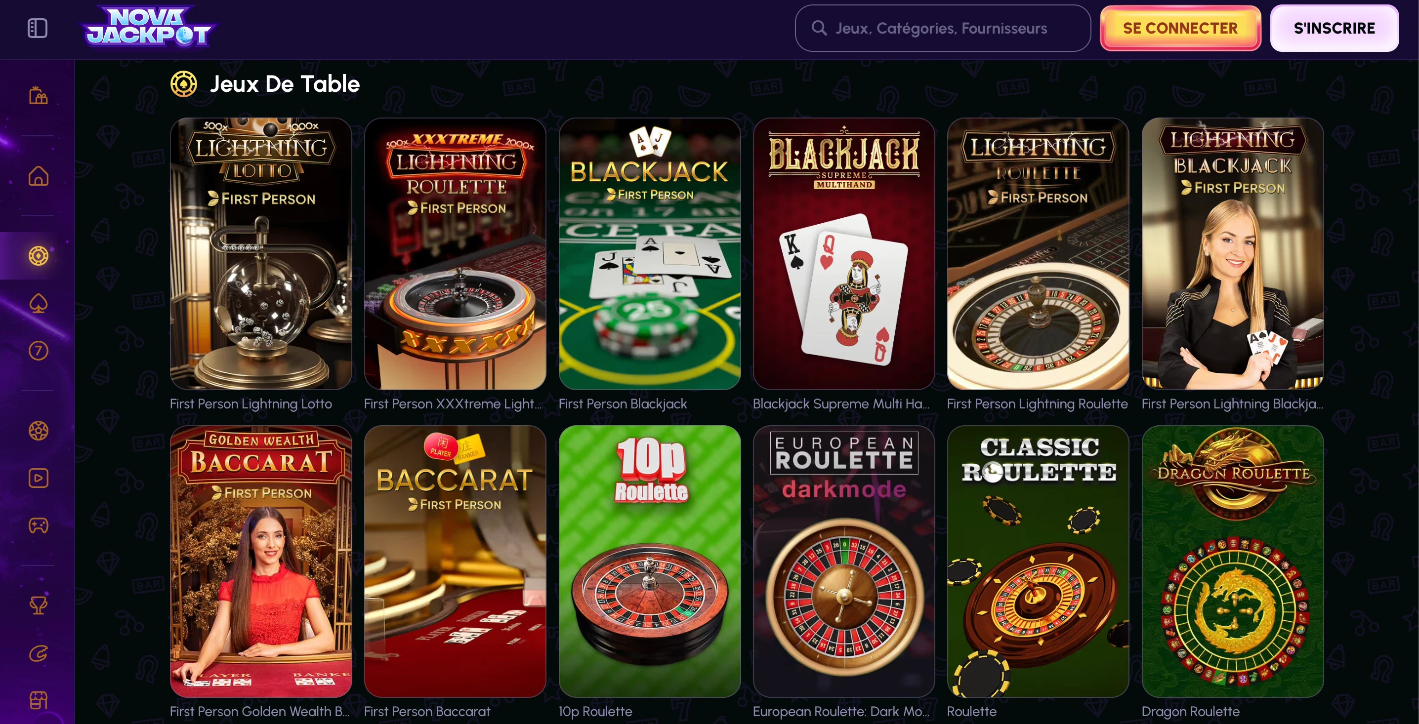 jeux de table novajackpot