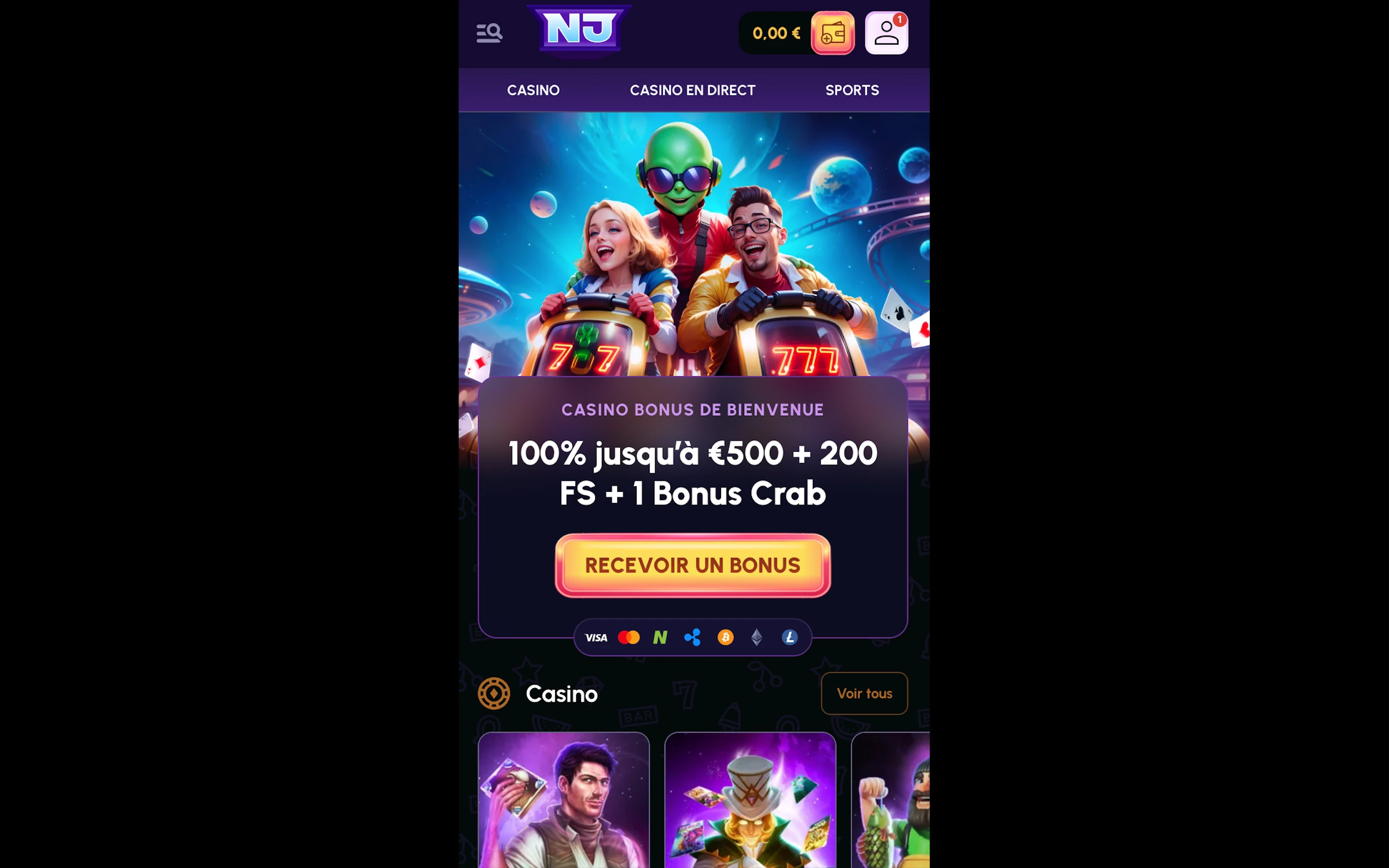 novajackpot sur mobile
