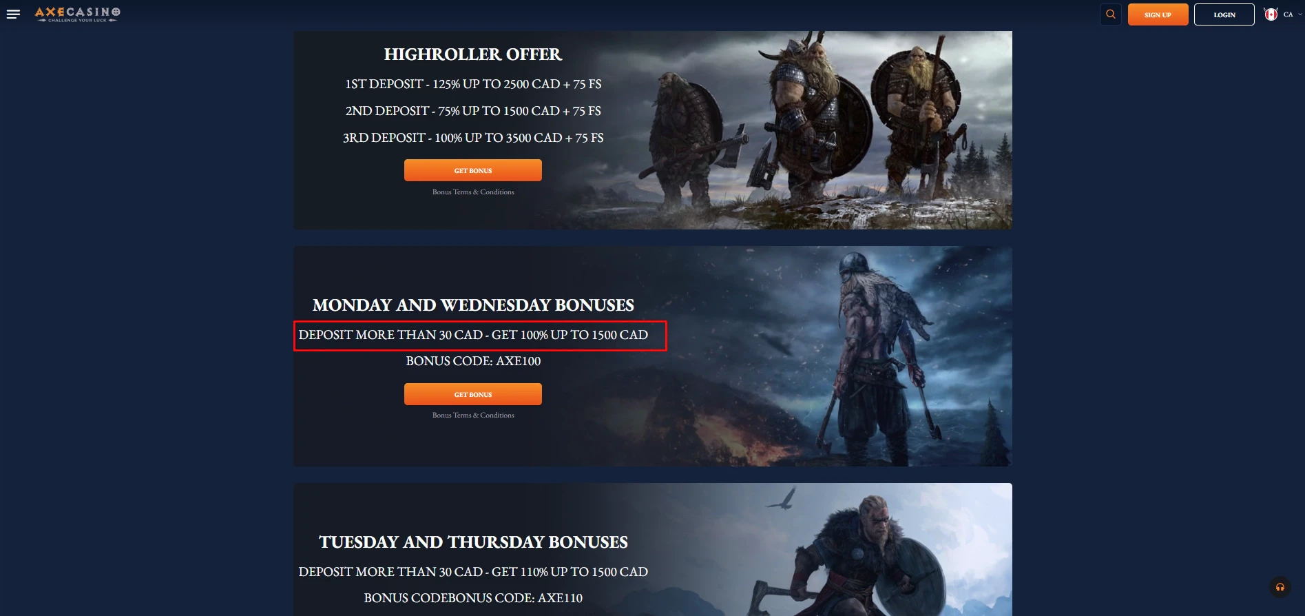 Axe Casino Promotion