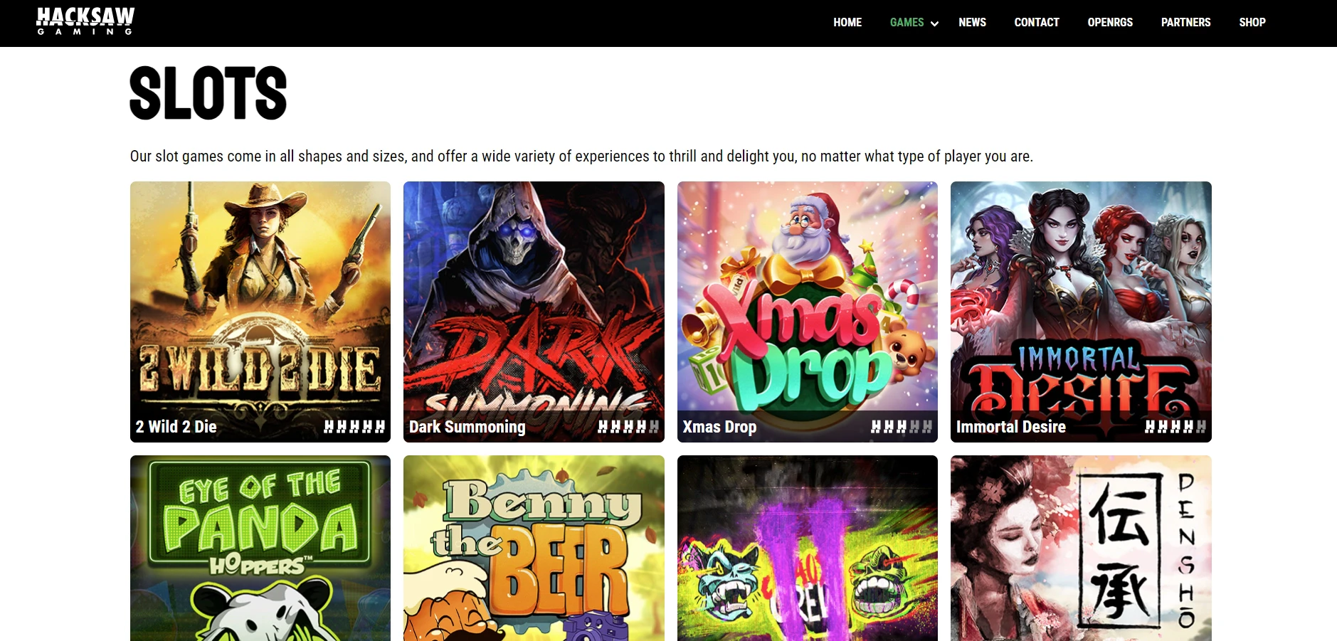 Hacksaw Gaming slots