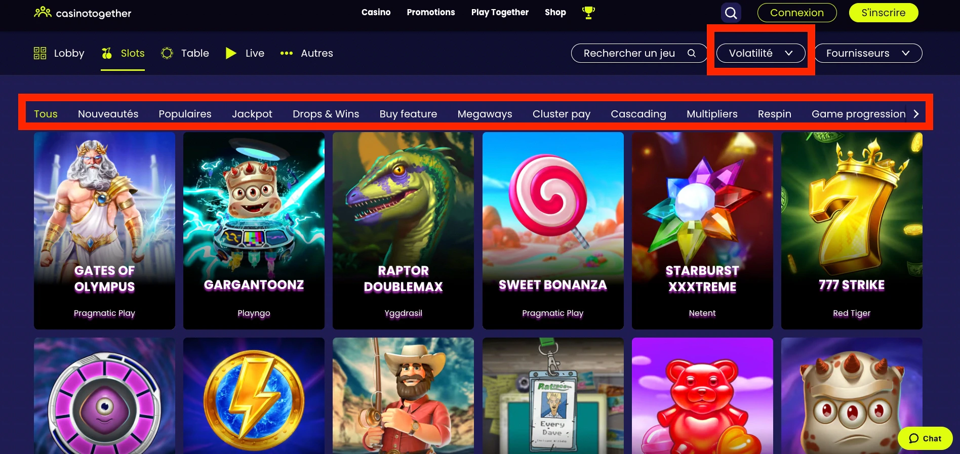 choix machines à sous casinotogether