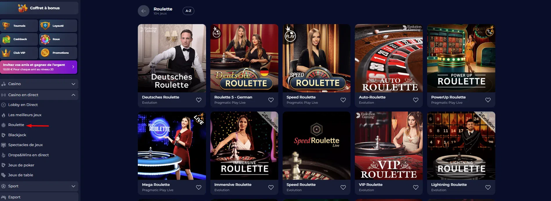 Section Roulette