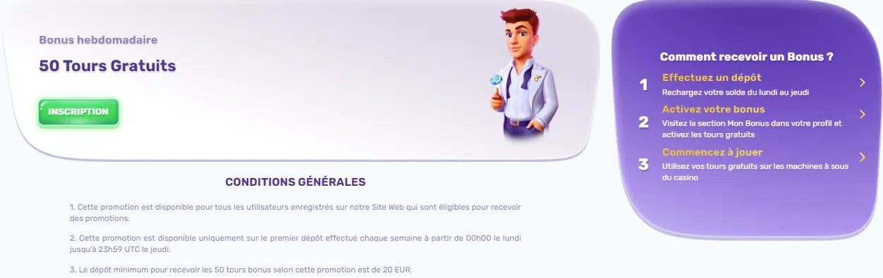 Bonus hebdomadaire Casino