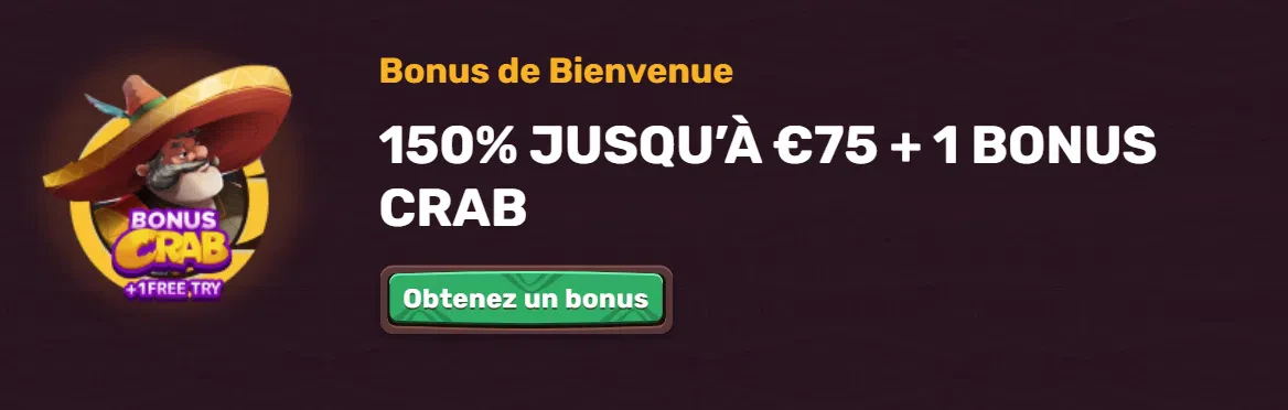 Bonus de bienvenue jusqu'à 75€