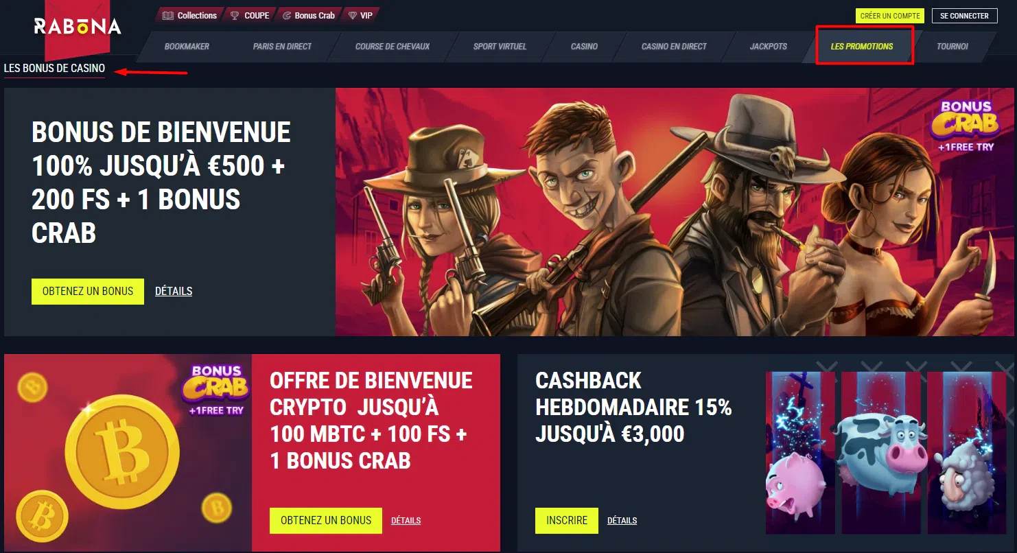 Page promotion Rabona casino