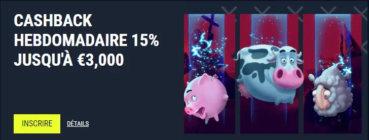 Cashback hebdomadaire jusqu'à 3 000€