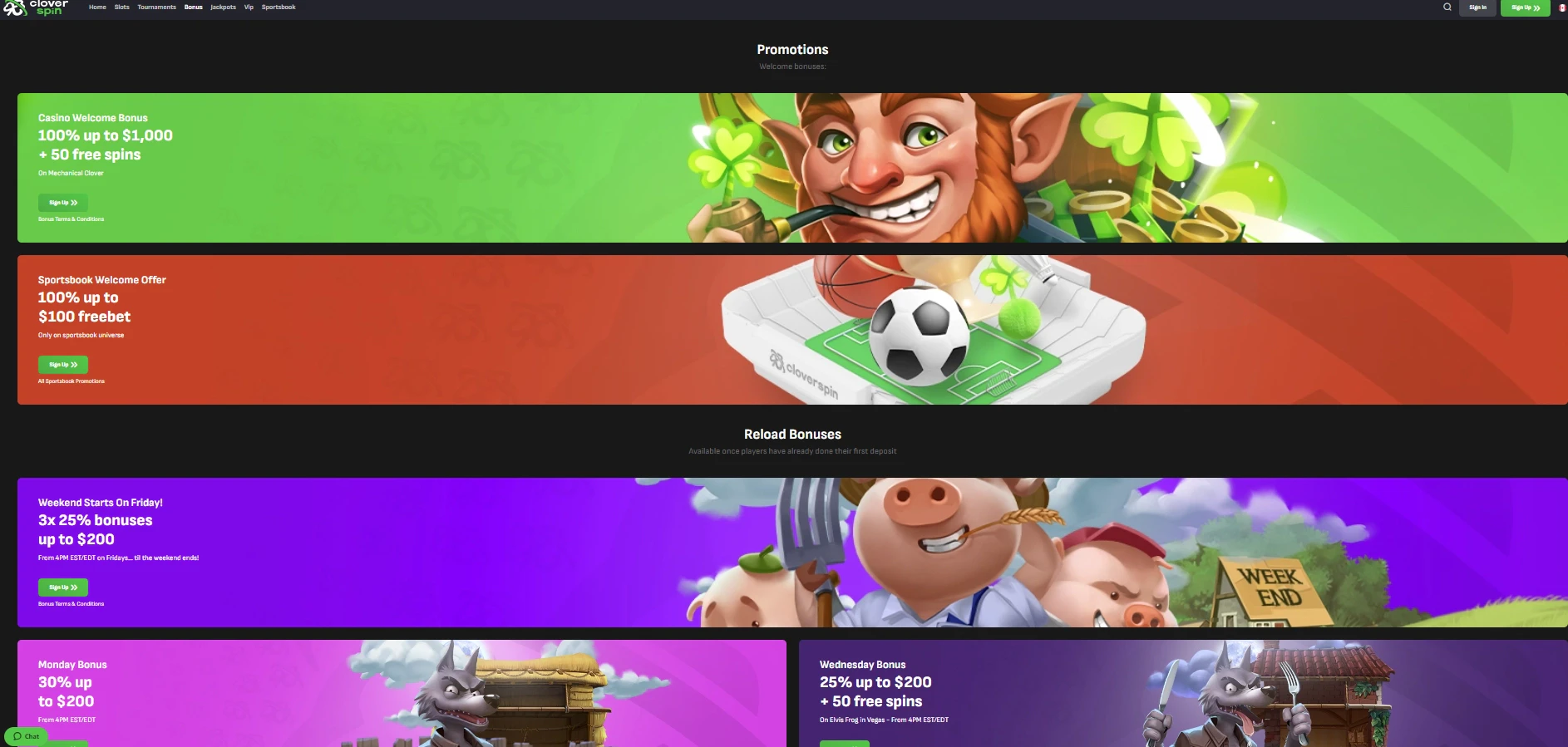 Cloverspin promotions