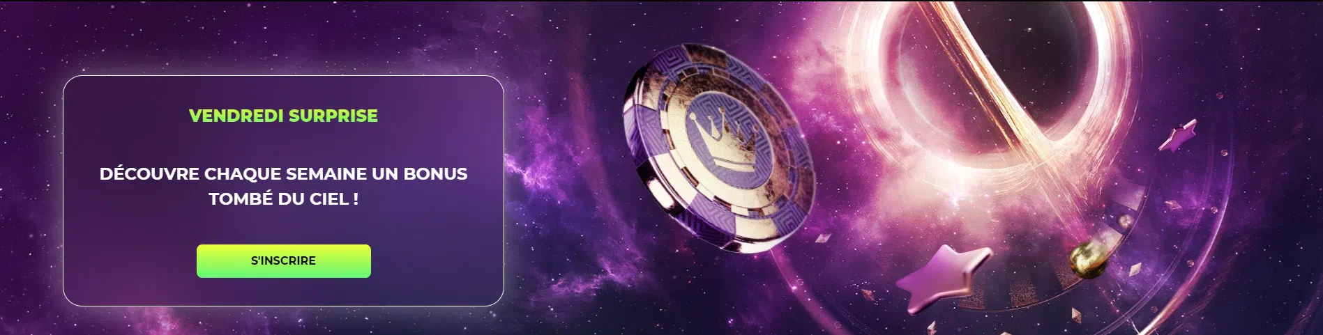 Bonus vendredi surprise sur Space Fortuna casino