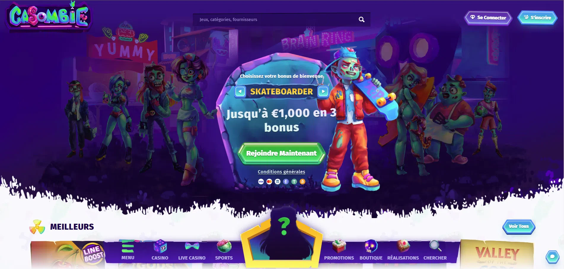 Bonus de bienvenue Casino Casombie