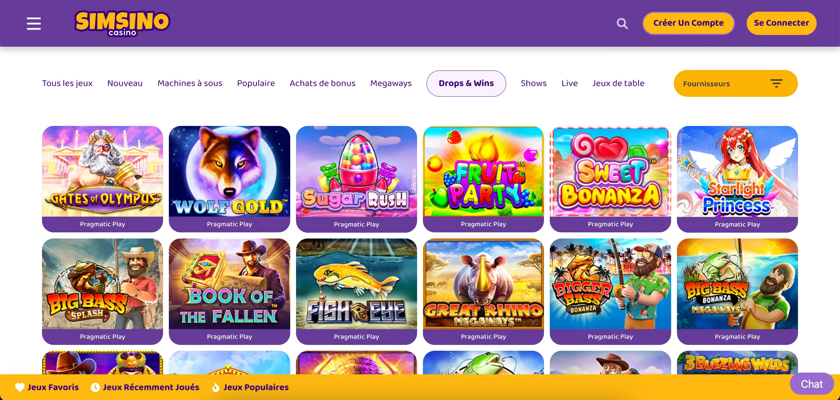 simsino drops & wins