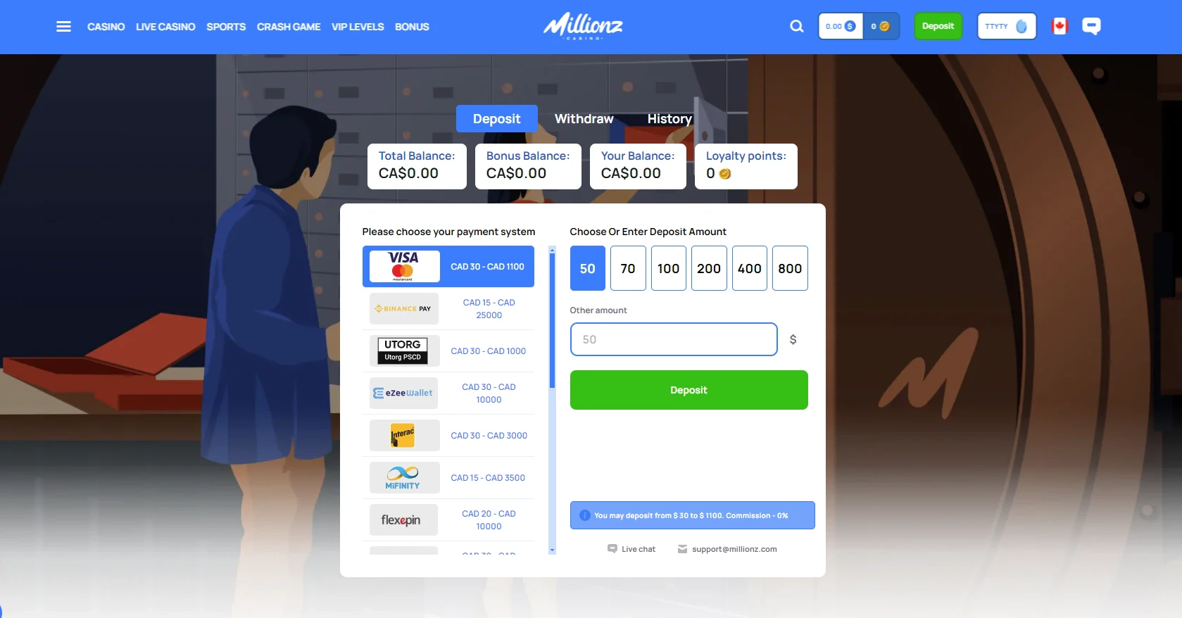 Millionz Deposit