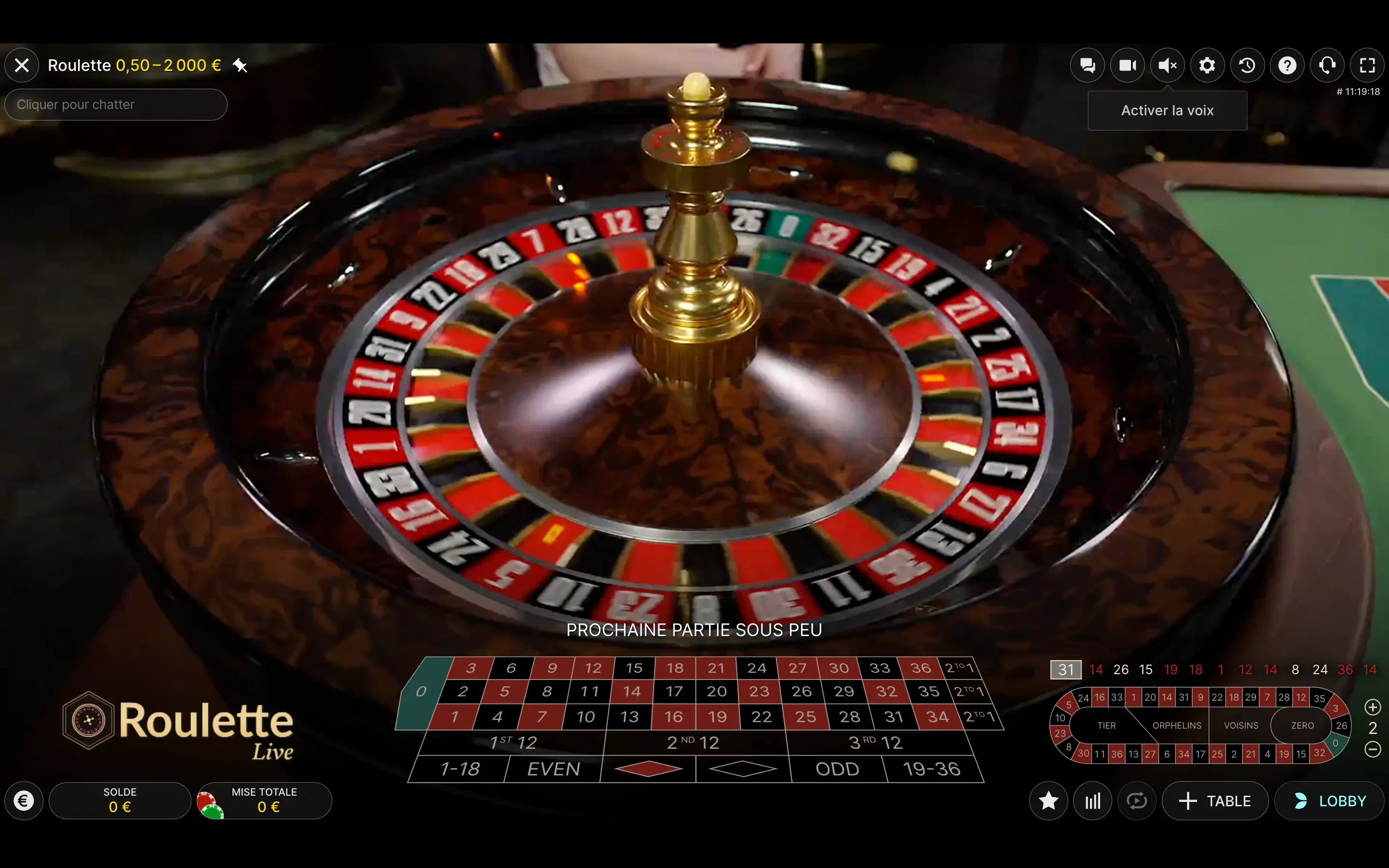 roulette live evolution