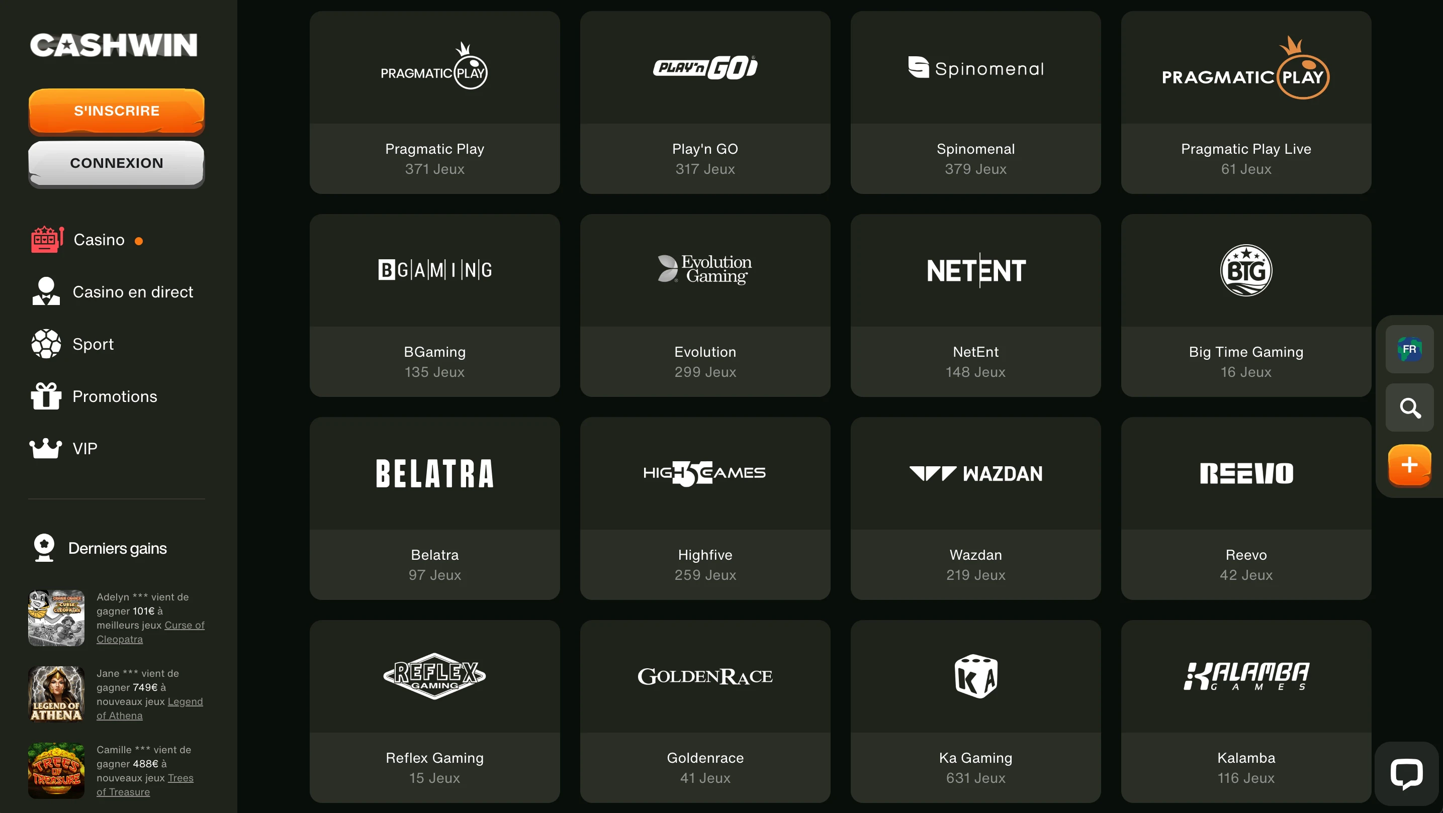 providers cashwin