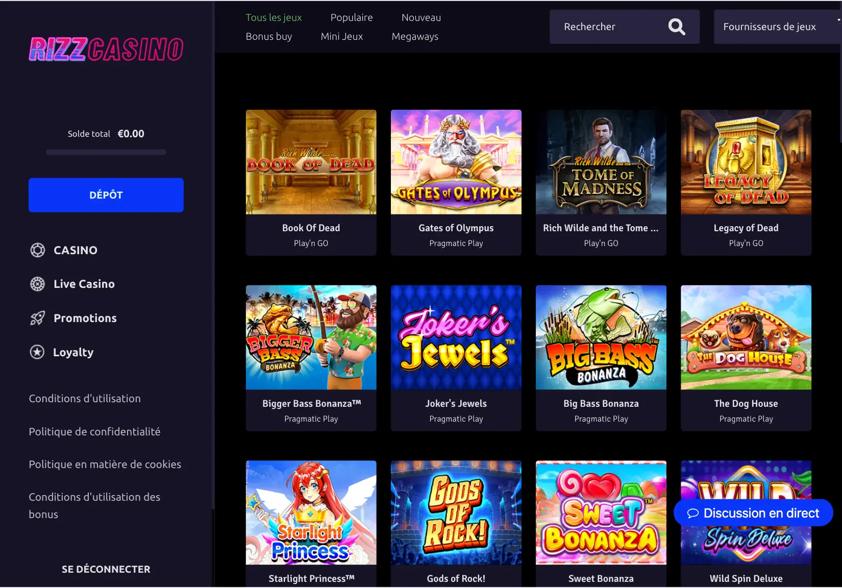 rizz casino mobile