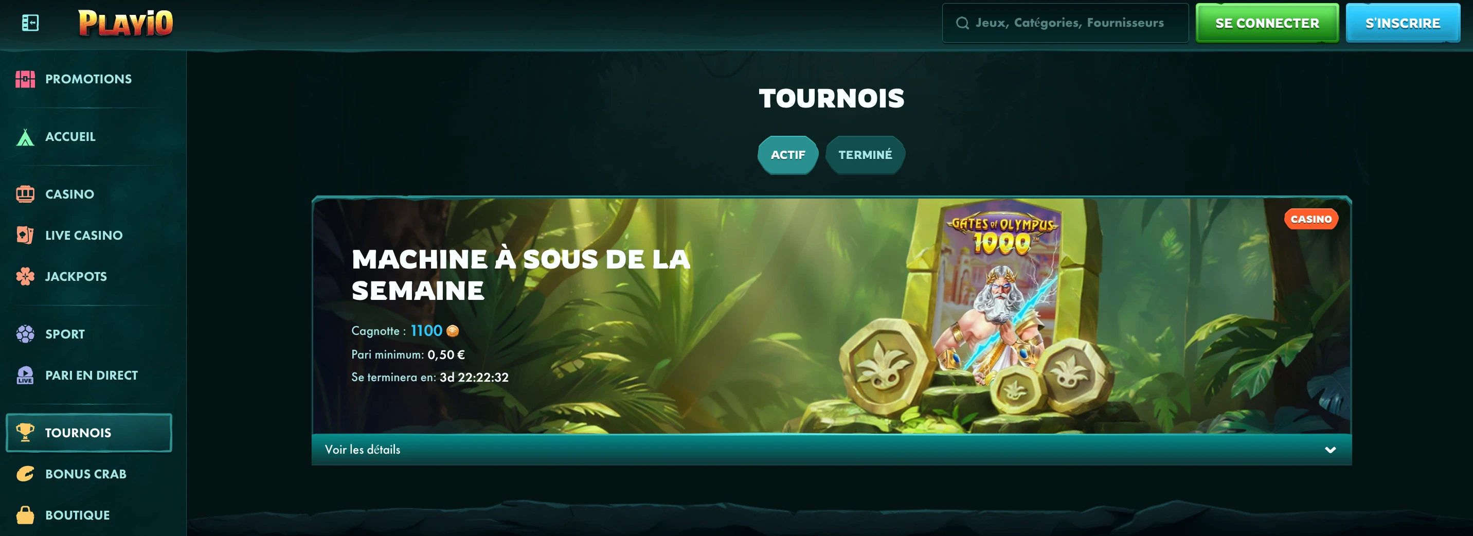 tournois playio