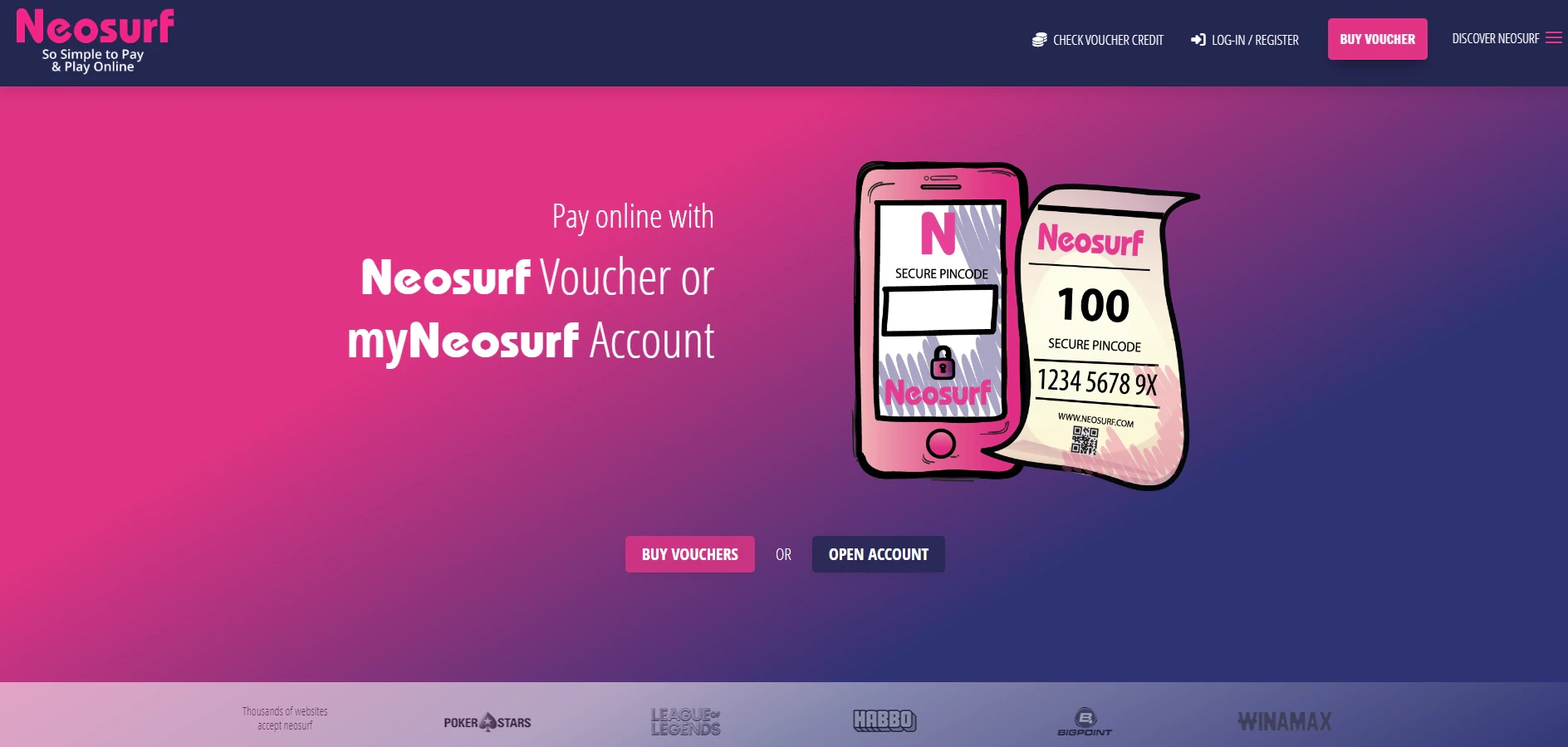 Neosurf website