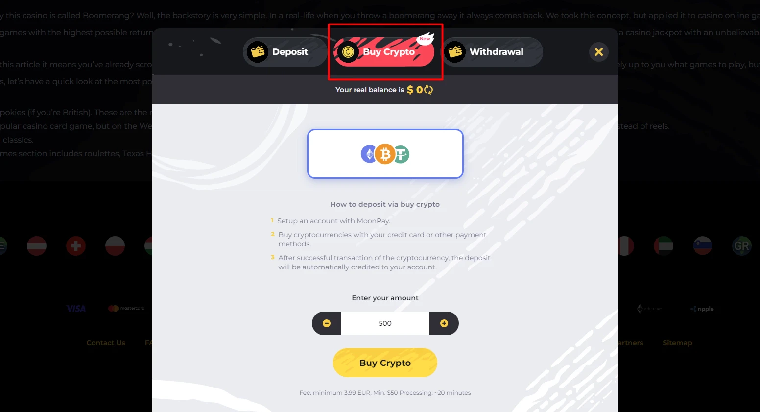 Boomerang Buy Crypto