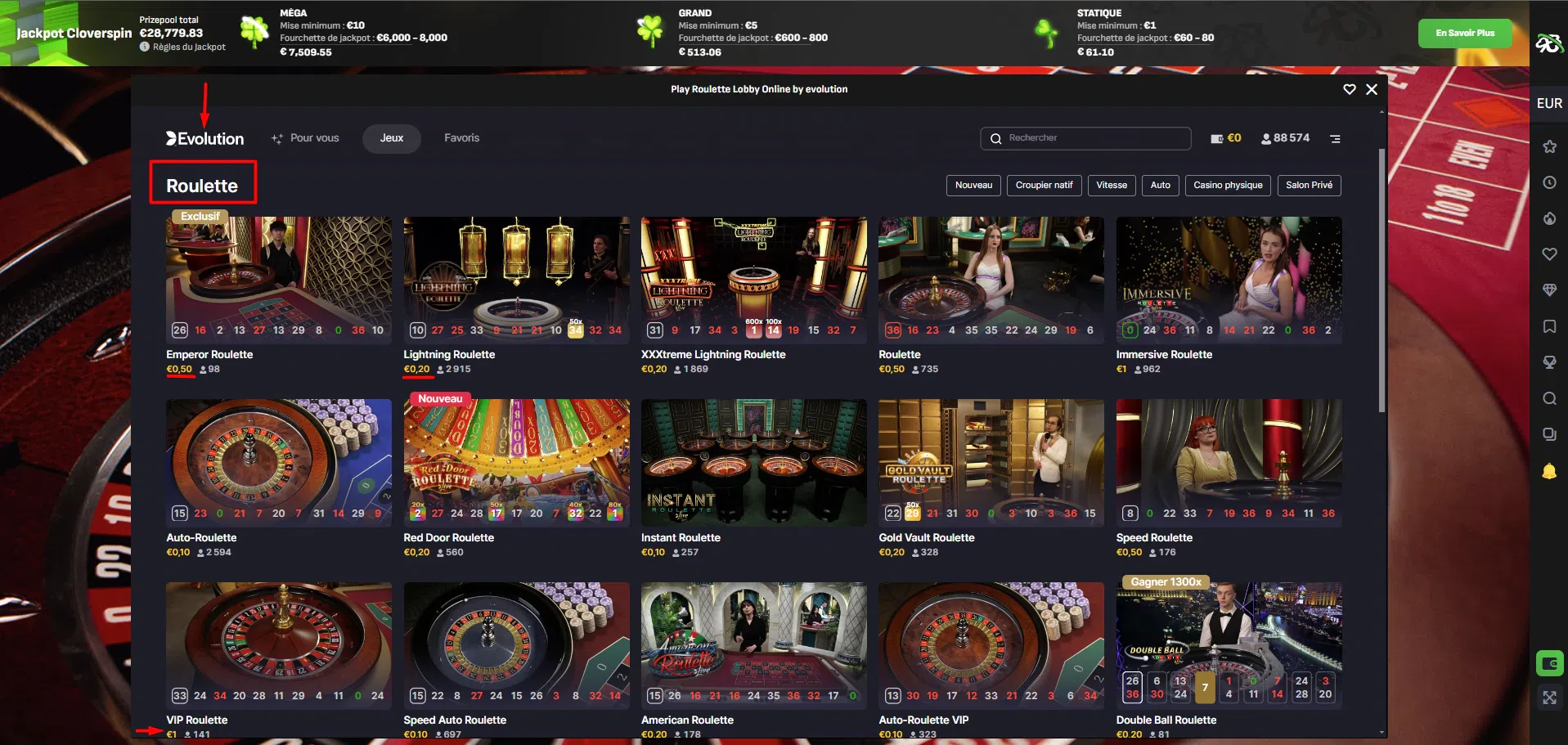 Choisir tapis roulette