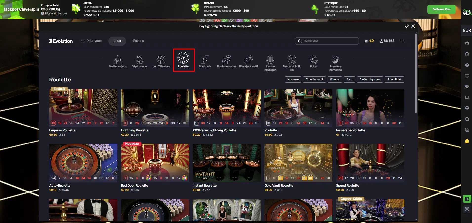 Roulette Cloverspin