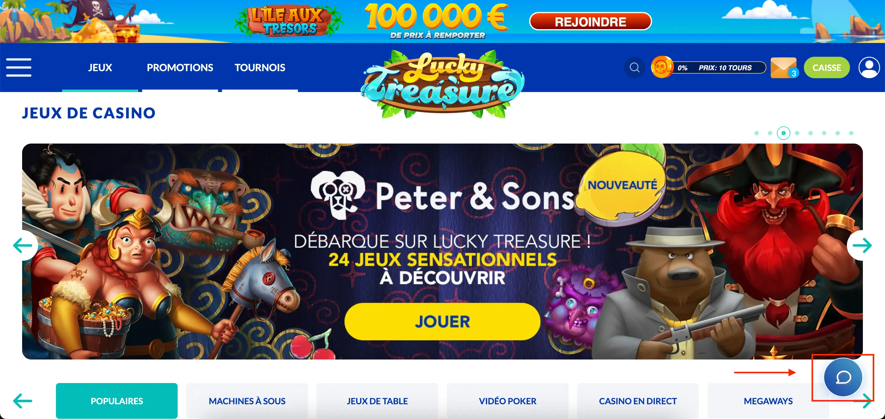 chat en direct lucky treasure