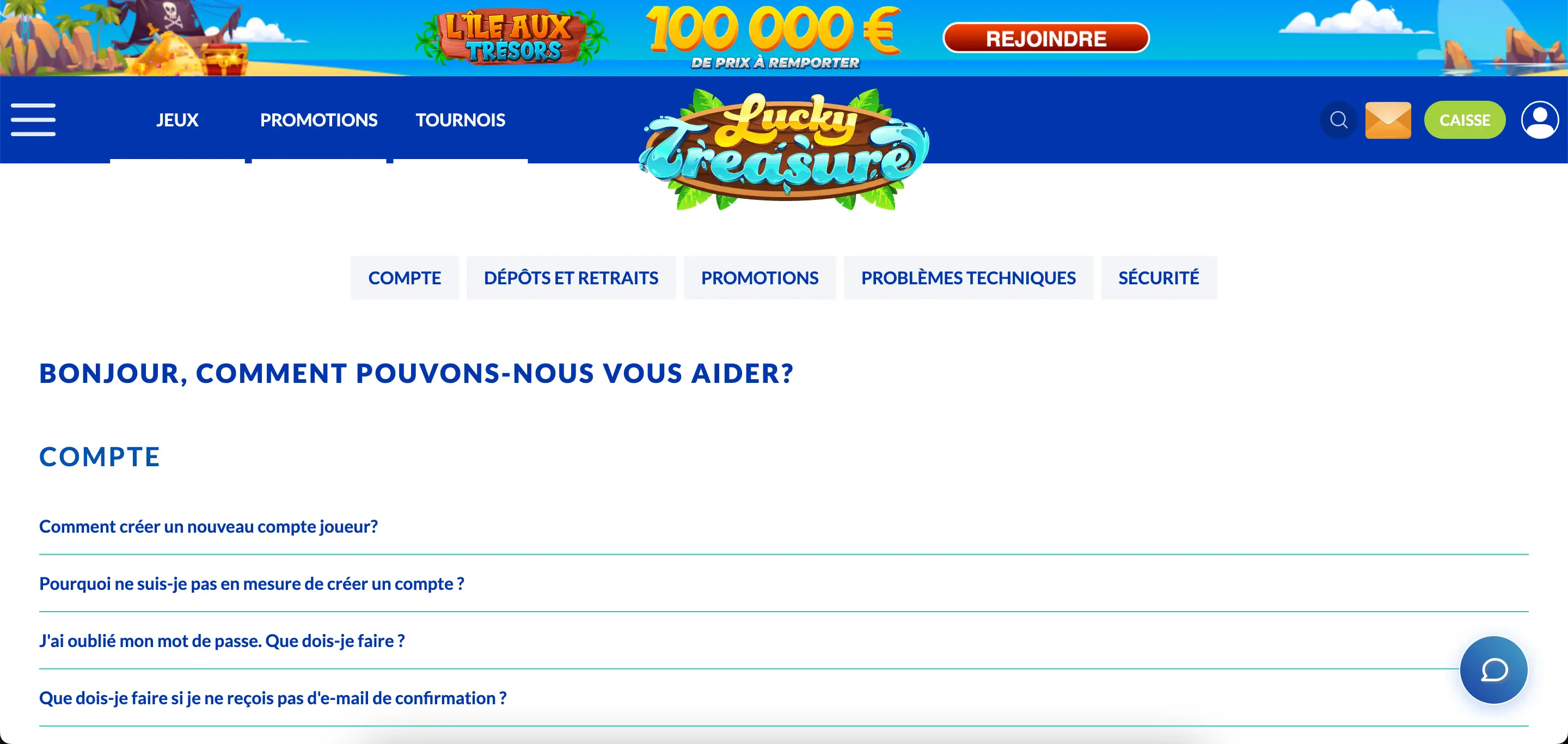 faq lucky treasure
