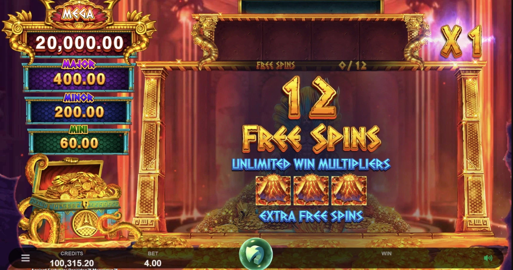 Poseidon Ancient Fortunes Megaways Free Spins