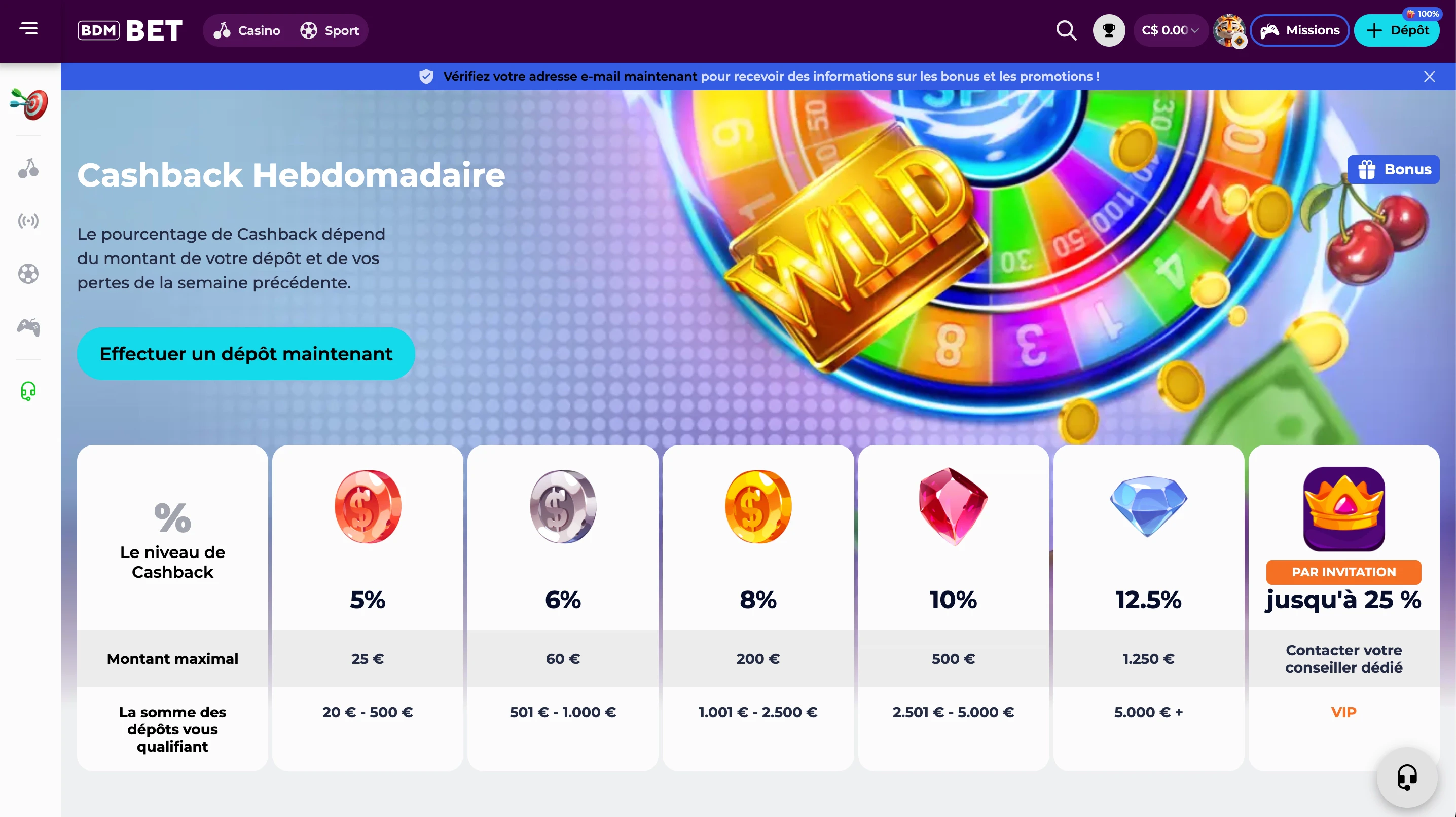 cashback bdmbet