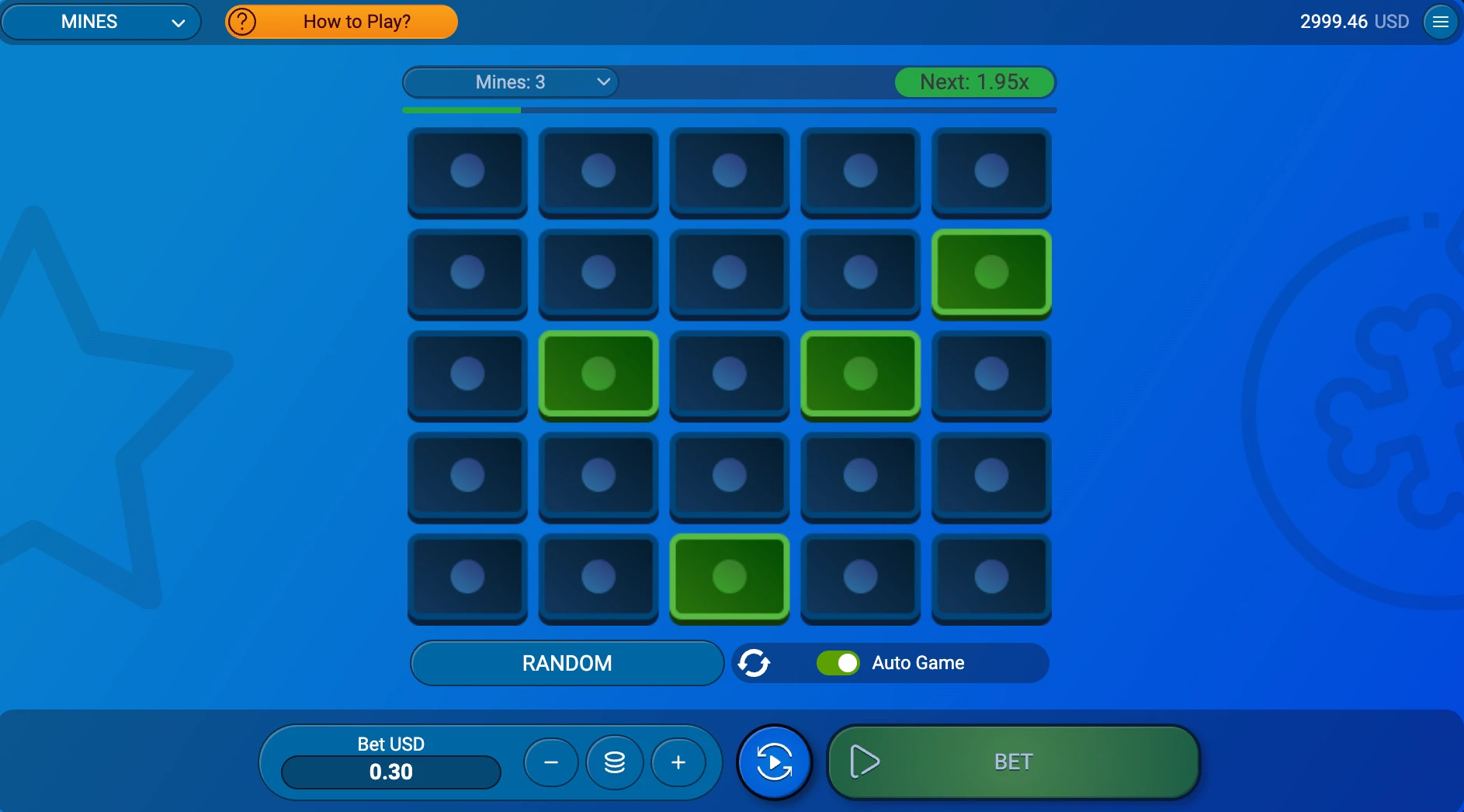 Choix des cases à retourner jeu des mines