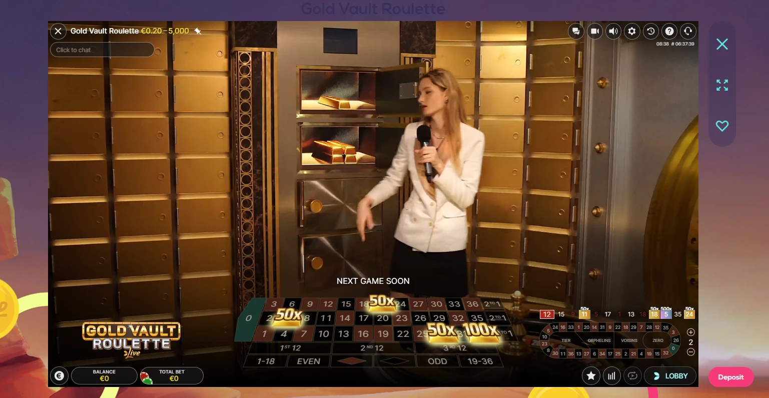Gold Vault Roulette gold bars