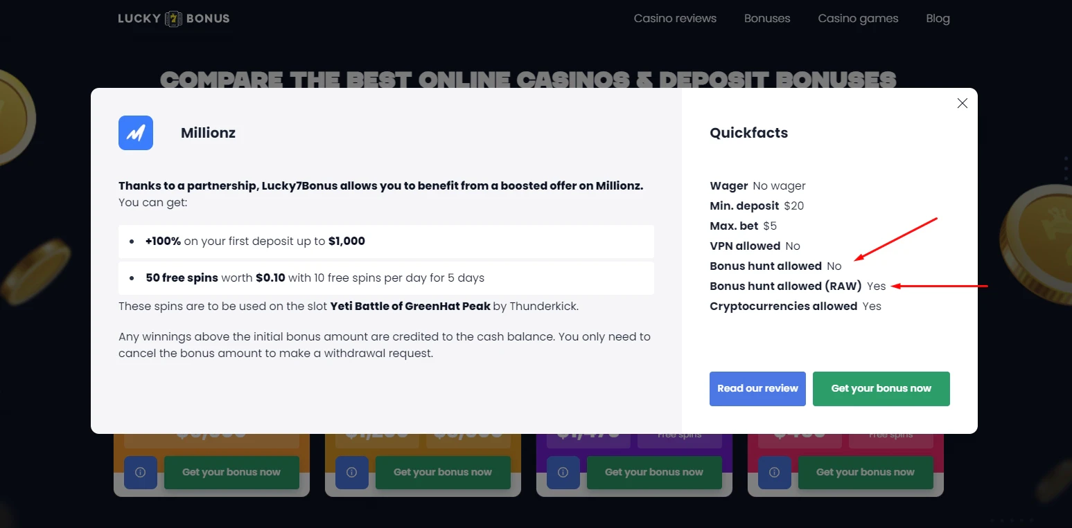 Millionz Casino Bonus Hunt