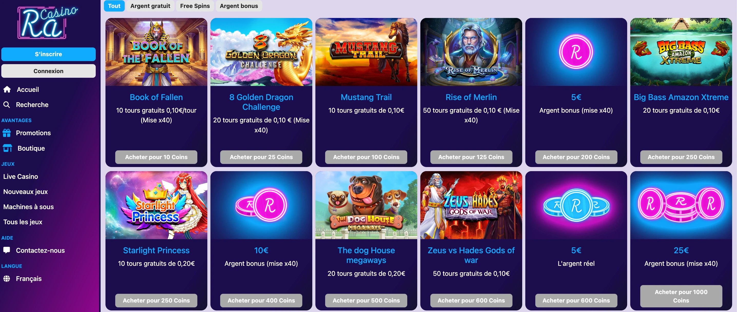 boutique ra casino