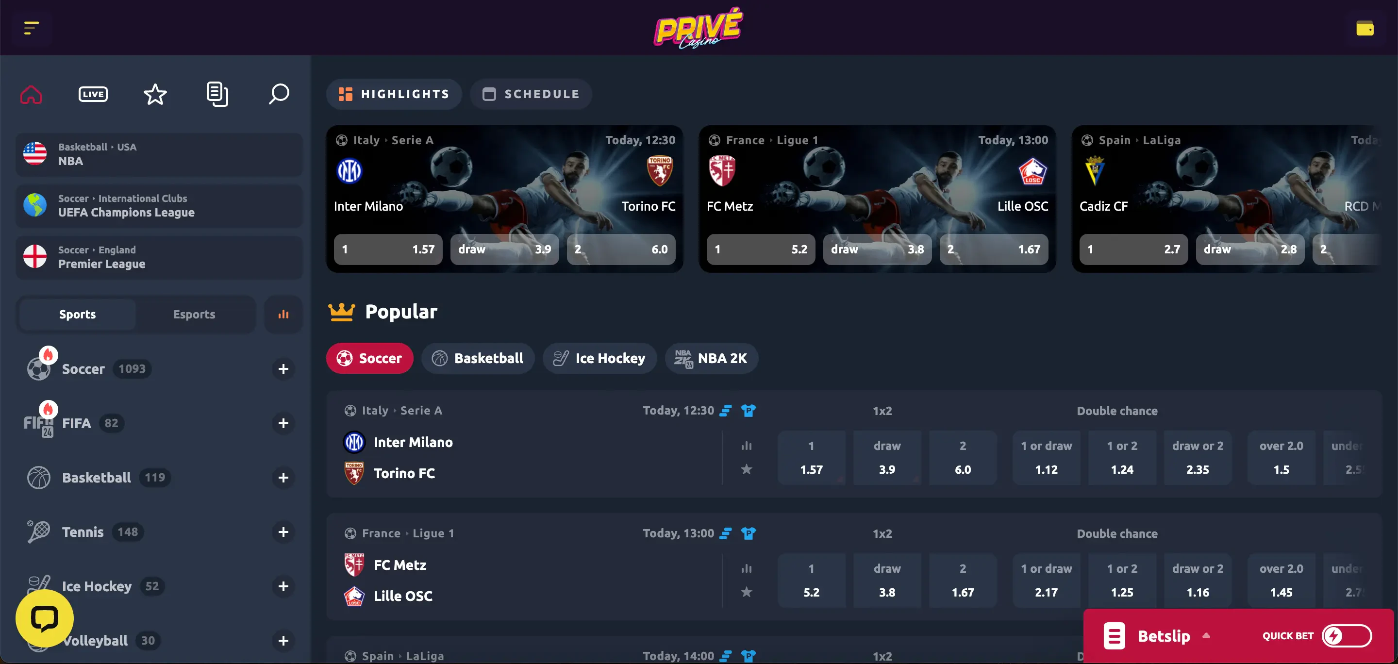 privécasino paris sportifs