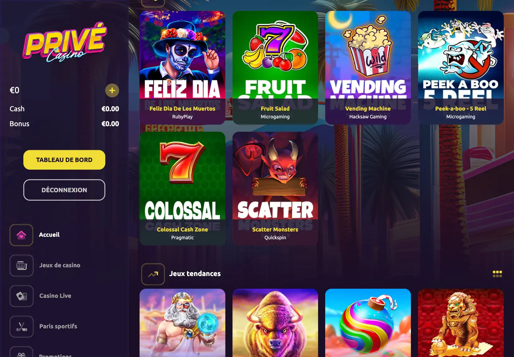 privécasino mobile