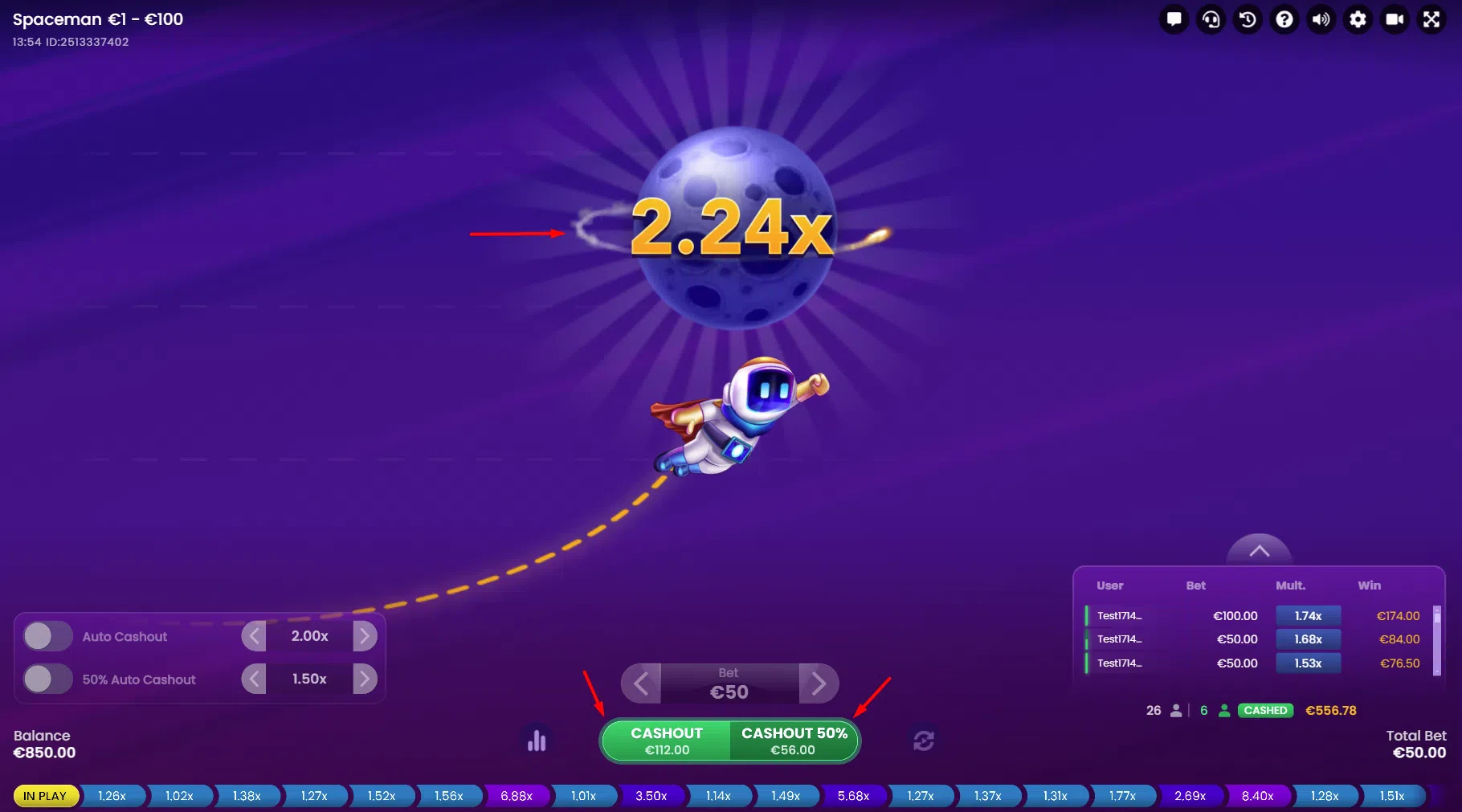 Mini-jeu Spaceman